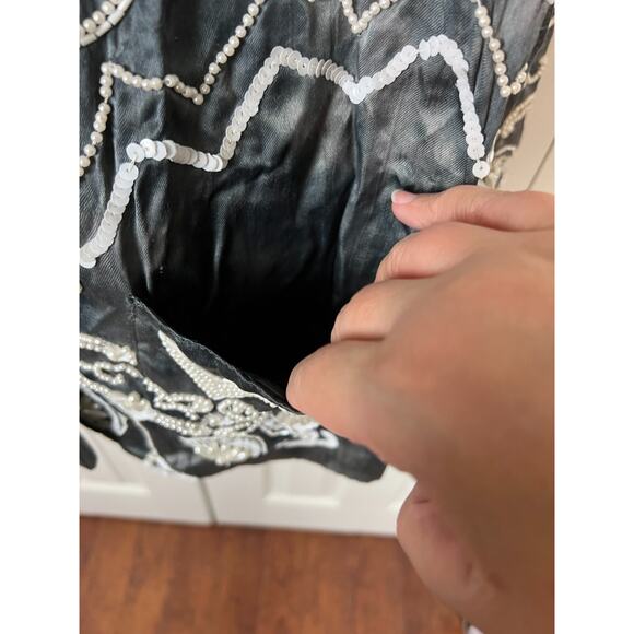 Sandy Starkman Gray Silver White Shell Beaded Embellished Artsy Jacket Small - Picture 7 of 8